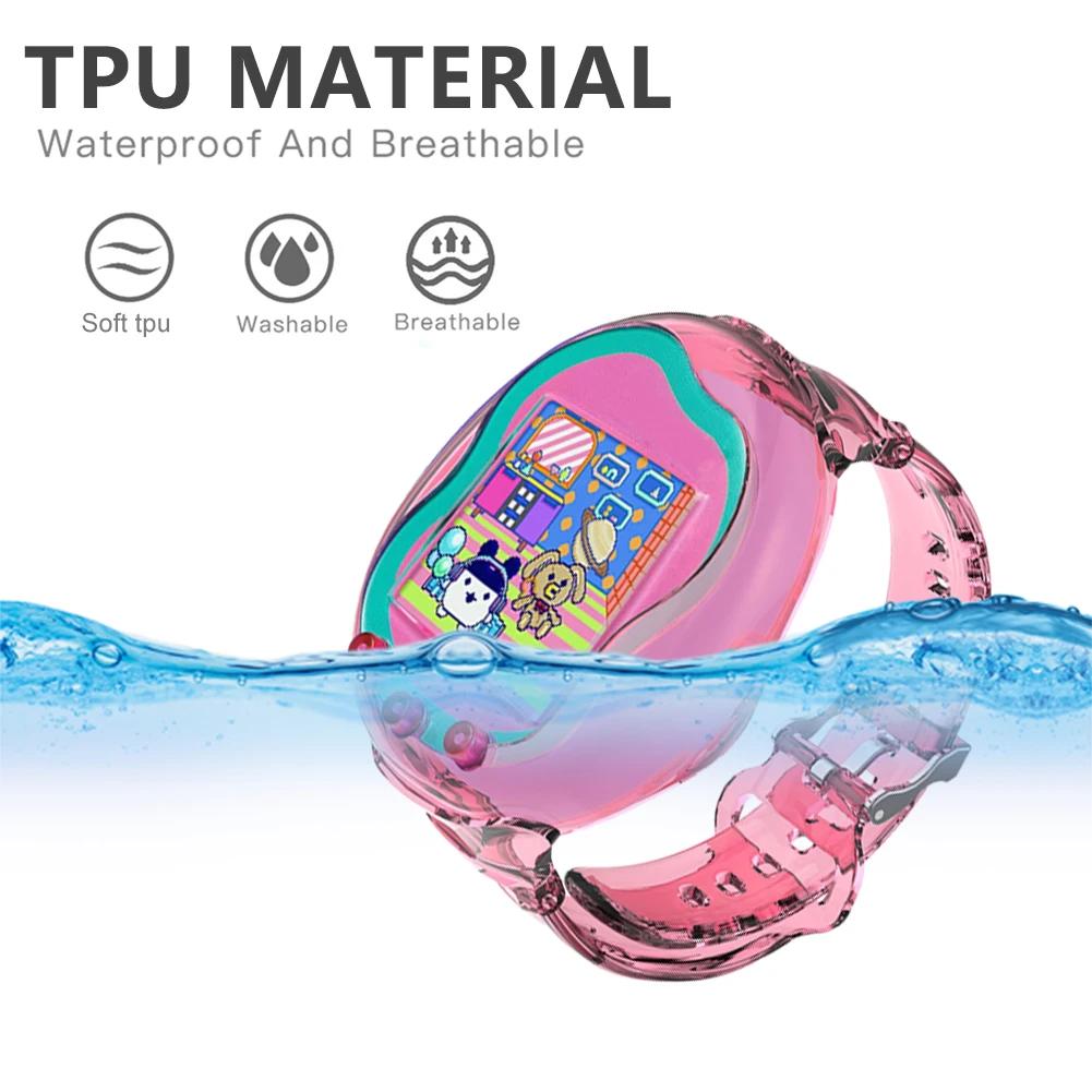 TPU Wristband Anti-Drop Bracelet Holder for Tamagotchi Uni Washable Adjustable Protective Case for Kids Teen Adults 6.3-8.85in