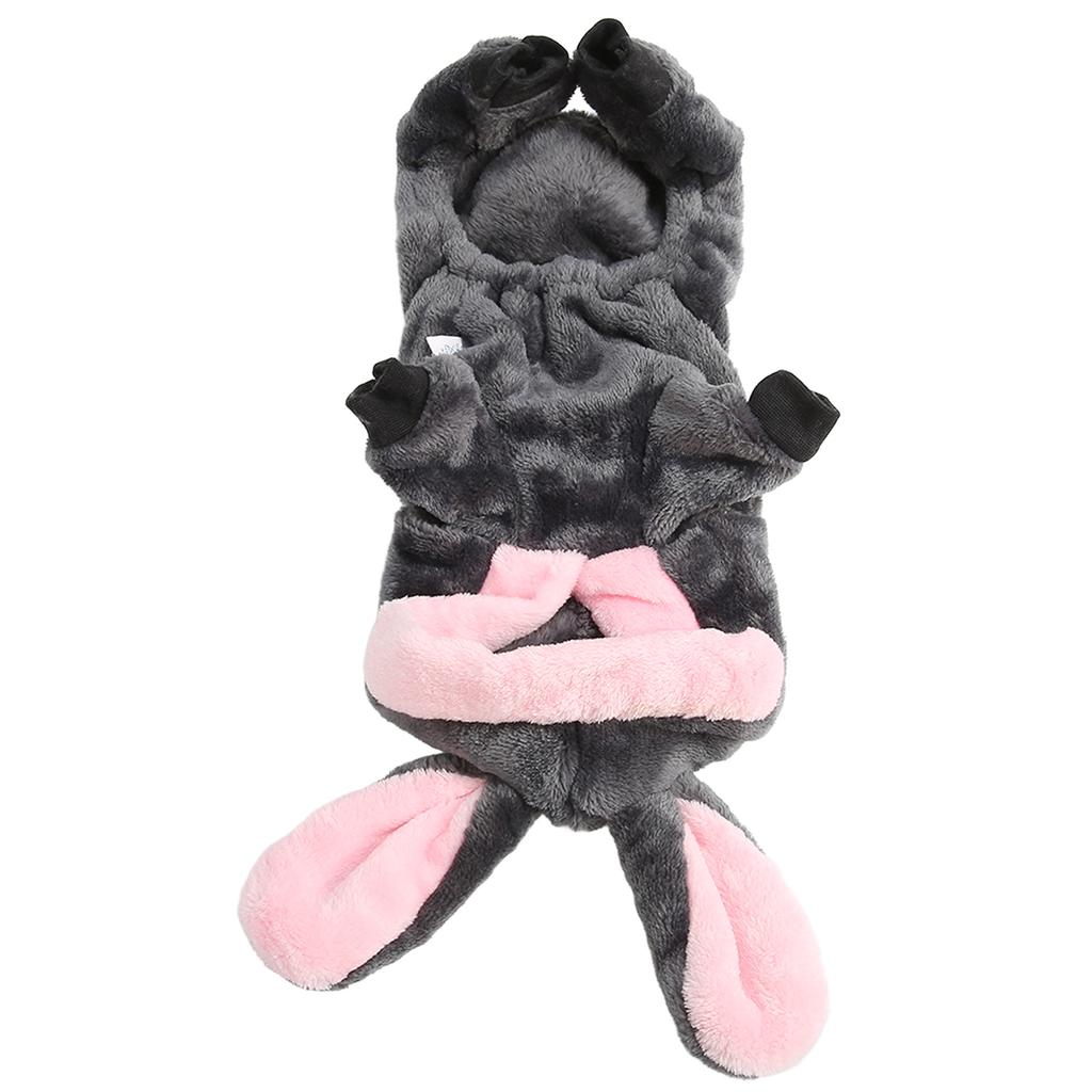 Зимняя одежда для собак, мягкая кожа, приятная для кожи, милый теплый наряд с капюшоном для щенка с кроличьими ушками для маленьких и средних домашних животных