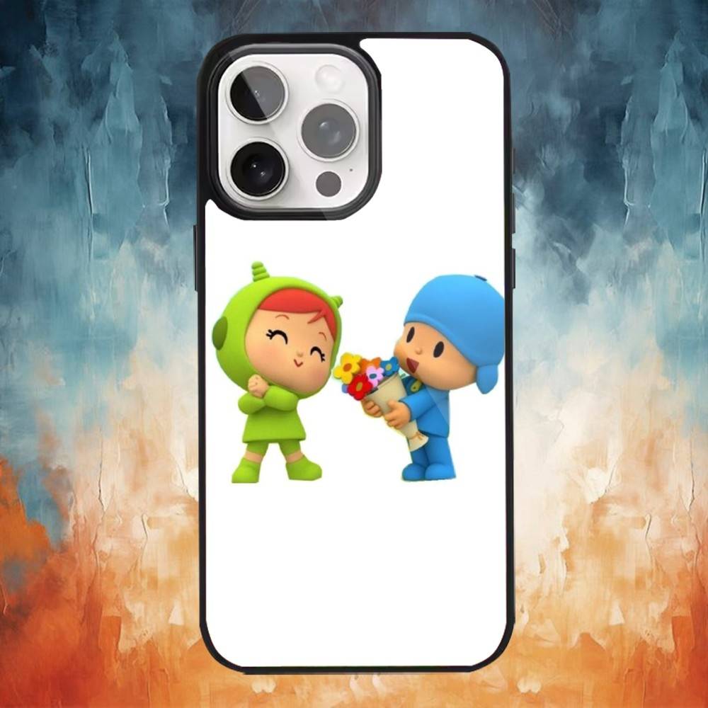 Мультяшный милый чехол для телефона P-Pocoyo для iPhone 17 16 15 14 13 12 Pro Max Plus для Magsafe Зеркальный Беспроводной Магнитный Чехол