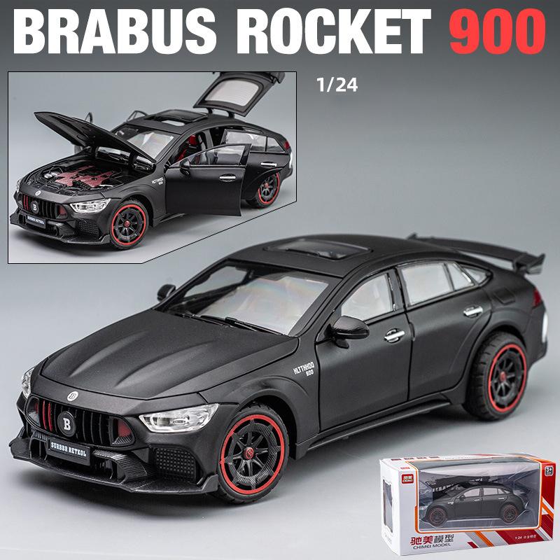 Масштаб 1/24 Brabus Rocket 900, литая под давлением модель автомобиля, игрушечный автомобиль с откатным механизмом, звуком и светом для детей, коллекция подарков для мальчиков и девочек