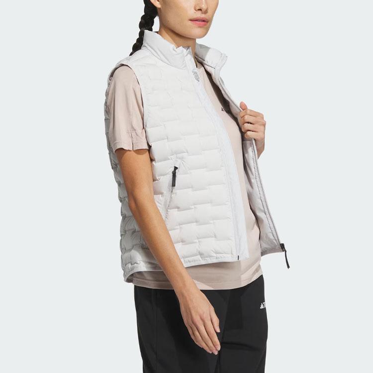 Women's Adidas Down Vests Women's Light Gray Stand Collar Moderate Other