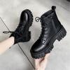 Fashion Rimocy 2024 New Women White Ankle Boots PU Leather Thick Sole Lace Up Combat Booties Female Autumn Winter Platform Shoes Woman