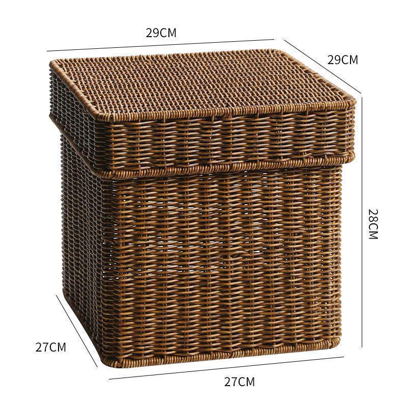 Плетеная коробка для хранения: Универсальная корзина для организации книг, журналов, закусок, игрушек и многого другого в гостиной или кабинете.