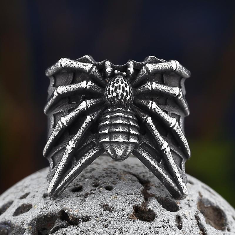 Дропшиппинг 316L кольцо из нержавеющей стали байкер ретро паук кольцо для мужчин мода шикарные необычные украшения для Хэллоуина животных бесплатная доставка