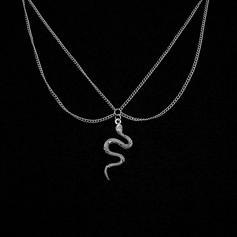 Niche Snake Necklace Personality Hottie Exaggerated Dark Tie Cool Collarbone Chain Cold Wind Hip Hop Girl