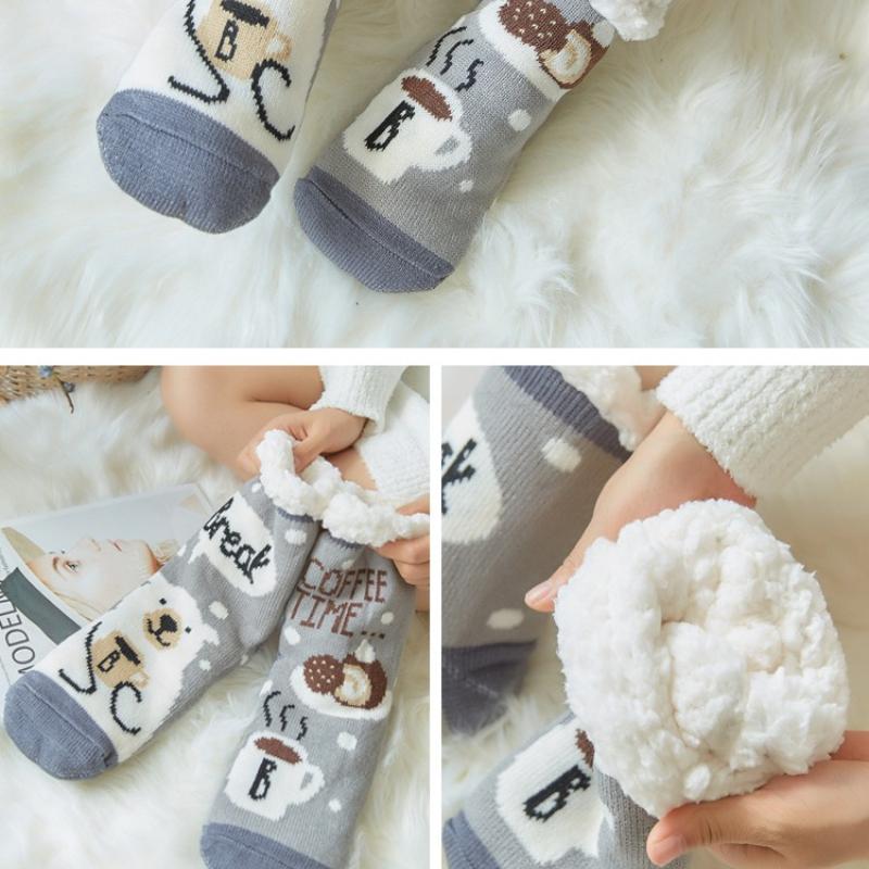 Women Winter Warm Soft Indoor Socks Cozy Plus Pile Carpet Sleeping Sock