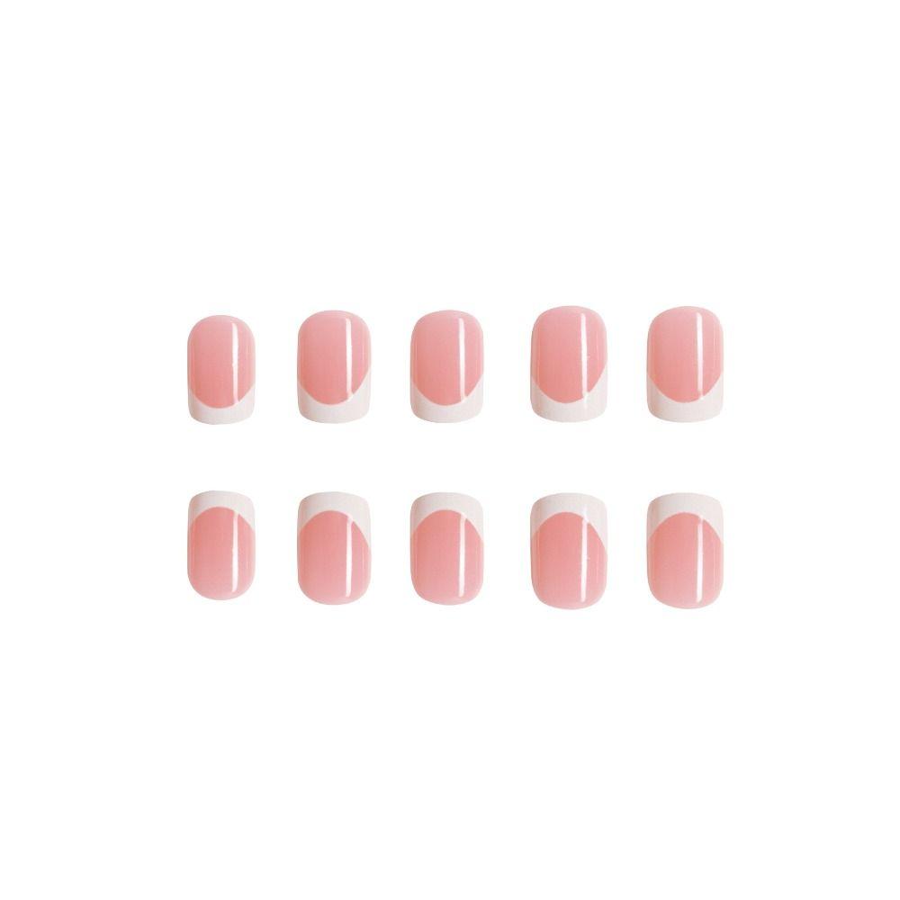 Короткие квадратные накладные ногти френч пресс на ногтях модные советы по маникюру для женщин и девочек