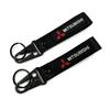 cyhk7 Embroidered Nylon Car Keychain for Mitsubishi Ralliart Logo Pajero Lancer Eclipse Galant Mirage L200 Motorcycle Key Ring hubcap