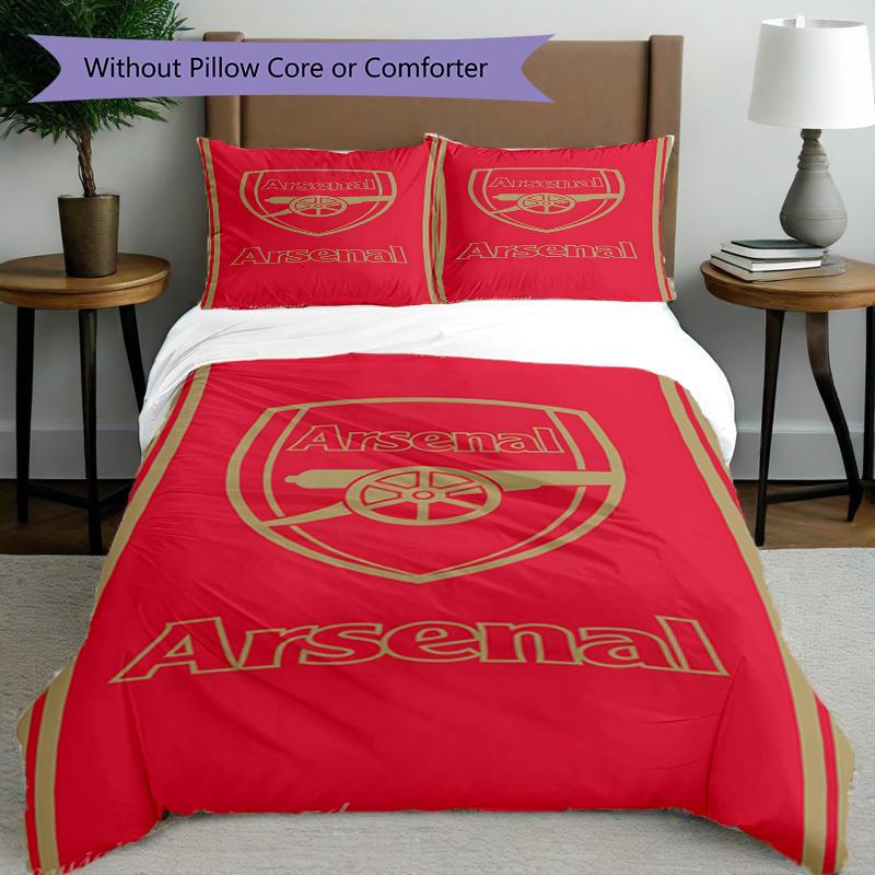 3pcs Duvet Cover Set (1*Duvet Cover + 2*Pillowcase, Without Core),football team.C Print Bedding Set, Bedroom Decor, All‑Season, Birthday Gift