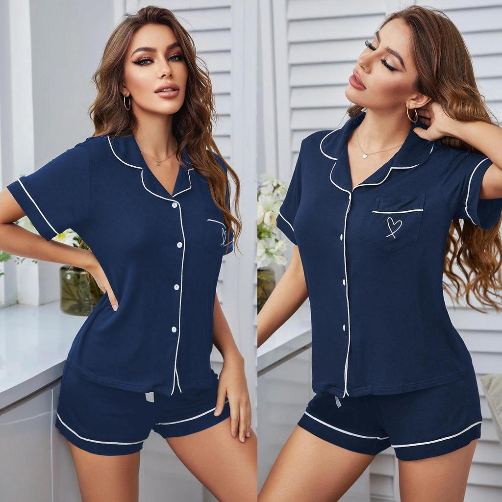 Женские пижамы, рубашка и шорты, комплект из 2 предметов, вискозные спальные костюмы, летняя домашняя повседневная одежда, удобная ночная рубашка для сна и отдыха
