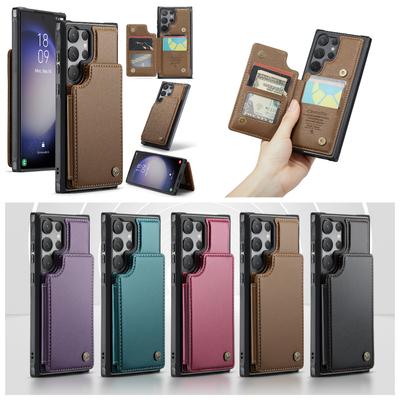 Для Samsung Galaxy Series A15 A16 A36 A56 S20 S21 S22 S23 S24 S25 Series Stand Card Wallet Integrated Premium PU Leather Phone Case