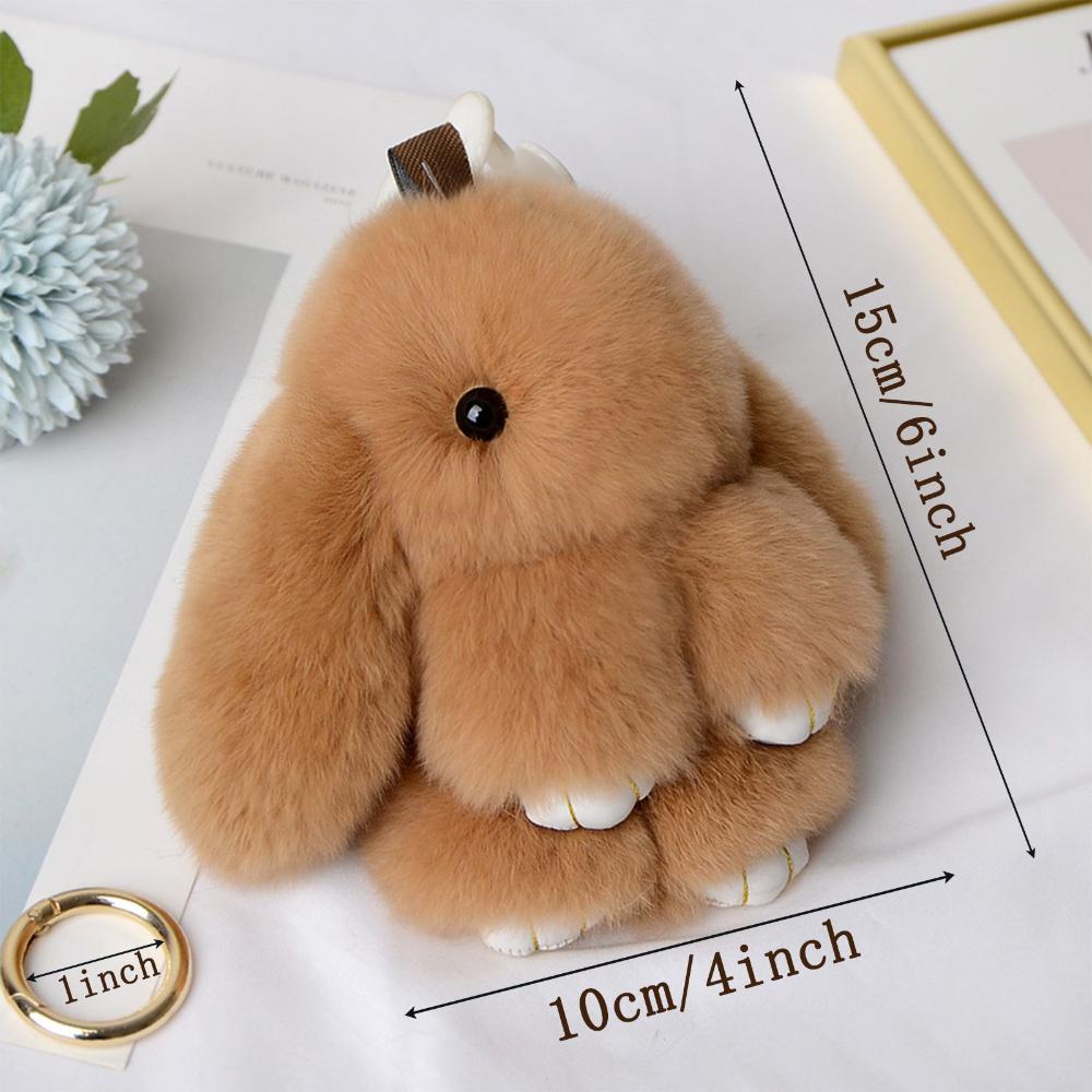 Cute Doll Gift Bag pendant Plush Bunny toy Key chain Rex Rabbit Fur