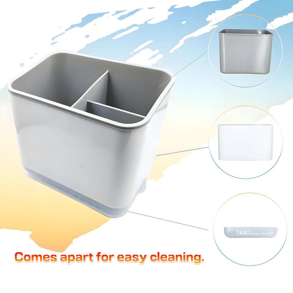 Держатель для посудной щетки со съемным поддоном | Органайзер для раковины для губки, скребка и кухонной утвари | Сушилка для столешницы