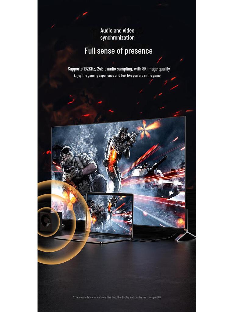 Кабель-адаптер Biaz Type-C to DP1.4 Thunderbolt 3/4 4K