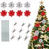 10 Pcs Christmas Flower Spring Clips Mini Metal Clips Elastic Stainless Lightweight Reusable No Deformation Xmas Tree Flower Ornament Fixed