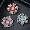 Brooch Pin Snowflake Shape Shiny Rhinestones Pin with Rotating Outer Layer Multi-Layer Design Lapel Badge