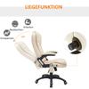 Office Chair with Massage Function, Heating Function, Height-Adjustable, Tilt Function, Massage Office Chair, Cream White + Black