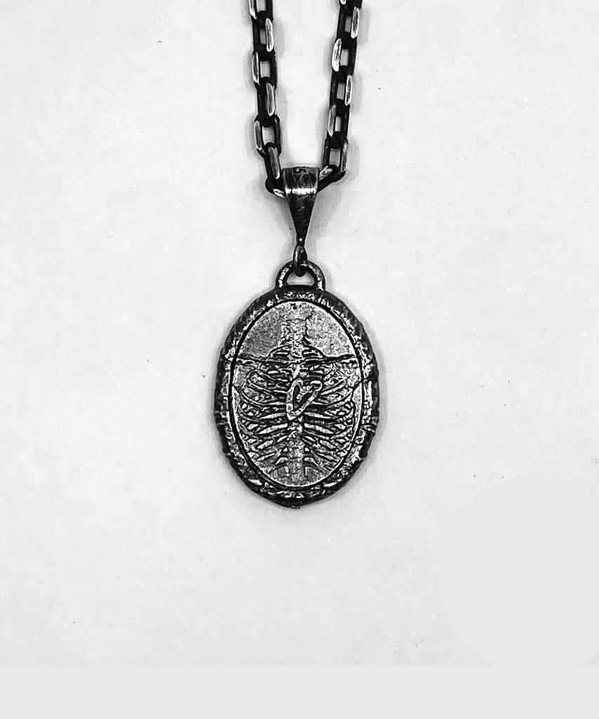 Oesalang 925 Silver Protect Necklace Textured