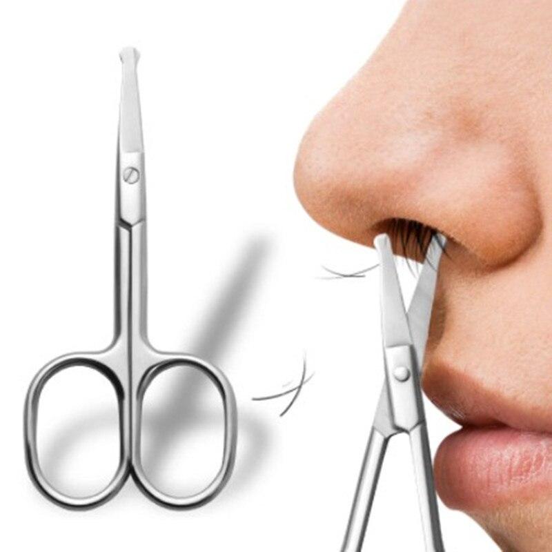 Ножницы для бровей из нержавеющей стали с заостренной головкой, профессиональные косметические инструменты, ножницы для стрижки локтей, ножницы для бровей с круглой головкой, ножницы для волос в носу