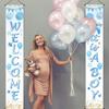 Blulu Baby Shower Decorations 71 x 12 Inch Welcome It Is a Boy Banner Backdrop Background Door Hanging Porch Sign for Baby Shower Gender Reveal Party