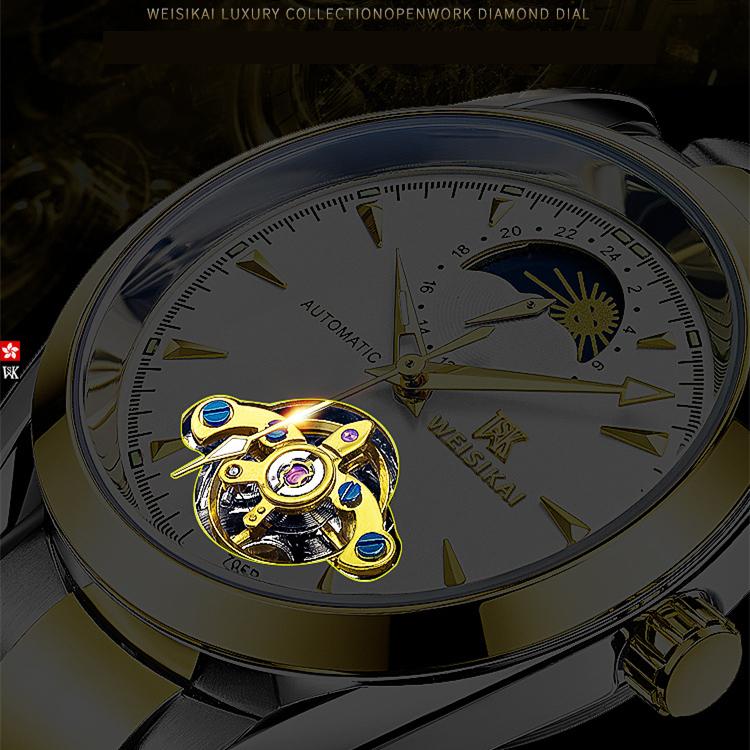 Новые роскошные мужские часы высшего бренда с коробкой Tusso Flying Wheel, водонепроницаемые автоматические мужские механические часы