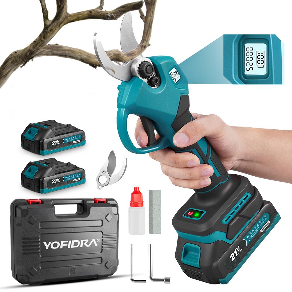 Yofidra 30 мм Бесщеточный Электрический Секатор 2 скорости Аккумуляторный Перезаряжаемый Кусторез Садовый инструмент Для аккумулятора Makita 21 В Штифт