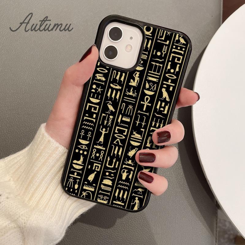 Чехол для телефона с египетскими иероглифами и символами для iPhone 11 12 13 14 Pro Max mini XR XS SE 2020 7 8 Plus Samsung S21 S22