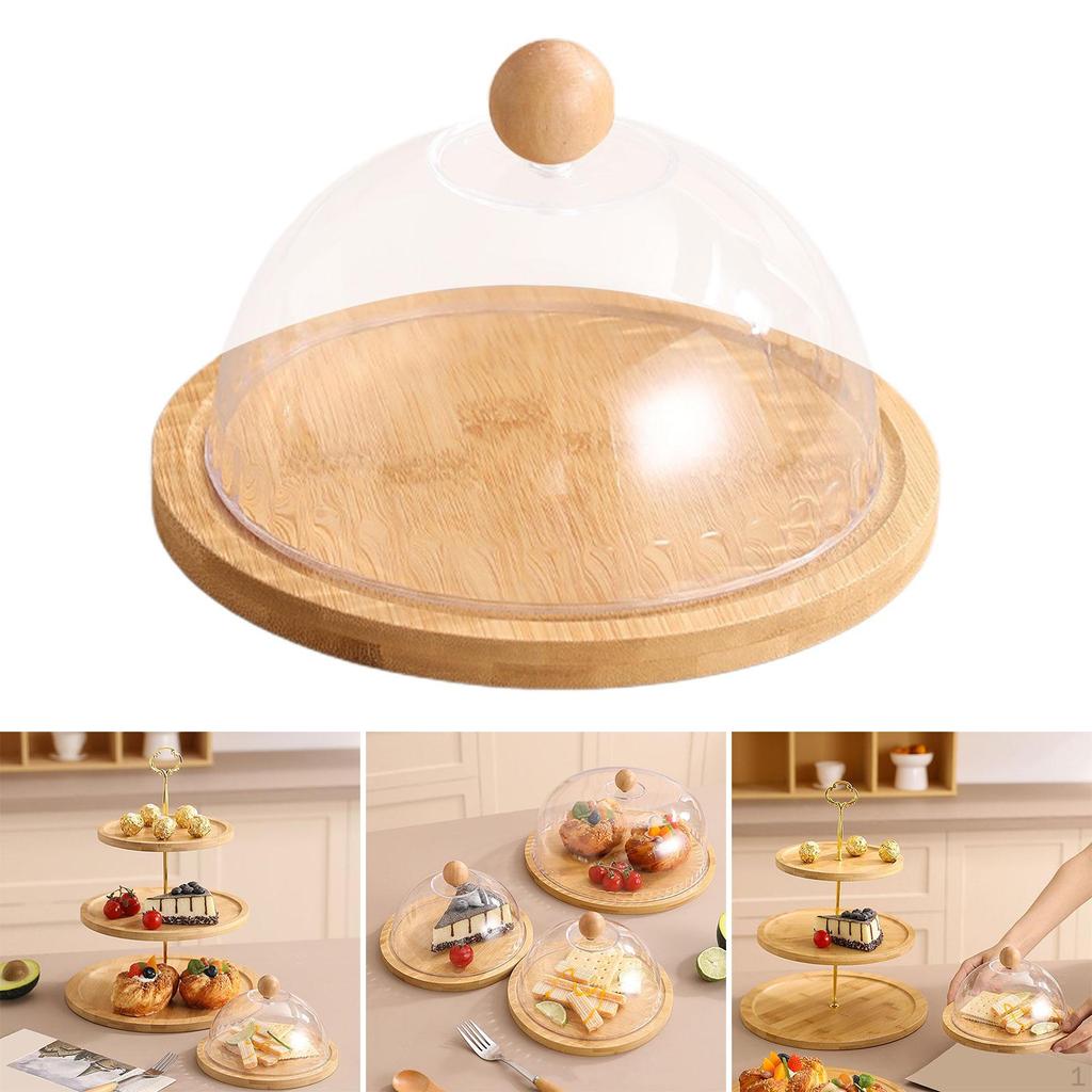 Cake Stand Holder Multifunctional Muffins Bread Dessert Plate Covered Platter for Table