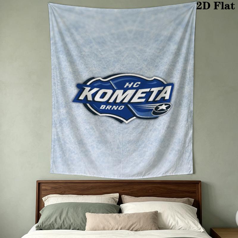 HC Kometa Brno Wall Tapestry Aesthetic Wall Hanging Printed Fabric Blanket Decorative Tapestries for Bedroom Living Room Home Decor