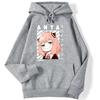 Зимние женские толстовки с капюшоном Anime Anya-Spy X Family Art Printed Sweatshirt Drop Sleeves Pocket Top Strecth warm Funny Woman Streetwear