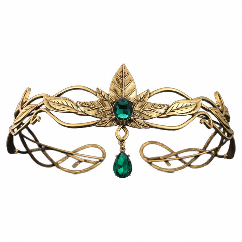 Винтажная барочная тиара-корона с красными и синими кристаллами и листьями, диадема принцессы, королевы, свадебные аксессуары для волос, женские украшения