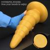 Очень большой золотистый ребристый силиконовый анальный плаг, большой пенис, реалистичный дилдо, игрушка для фистинга, огромный член