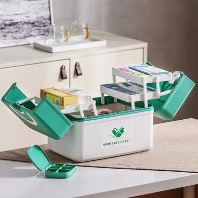 Семейная аптечка, портативная аптечка, многослойная аптечка для хранения, легко найти лекарства, отправить небольшую аптечку