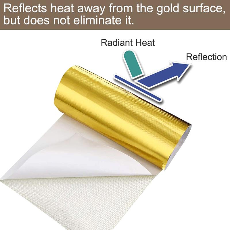 5Cm 5/9/10M Gold Car Motorcycle Exhaust Wrap Pipe Header Heat Insulation Roll Tape Turbo Heat Exhaust Thermal Wrap Tape