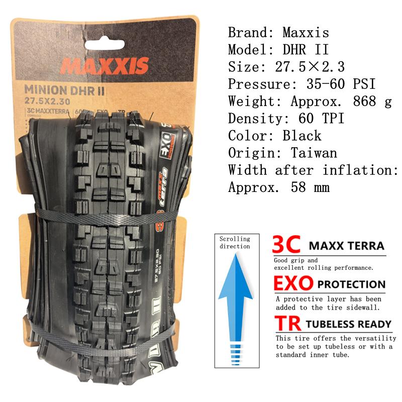 Maxxis Minion DHR (M327ru) 26/27.5/29 дюймов, Складная покрышка для даунхилла для горного велосипеда, Более износостойкая и с лучшим сцеплением в поворотах