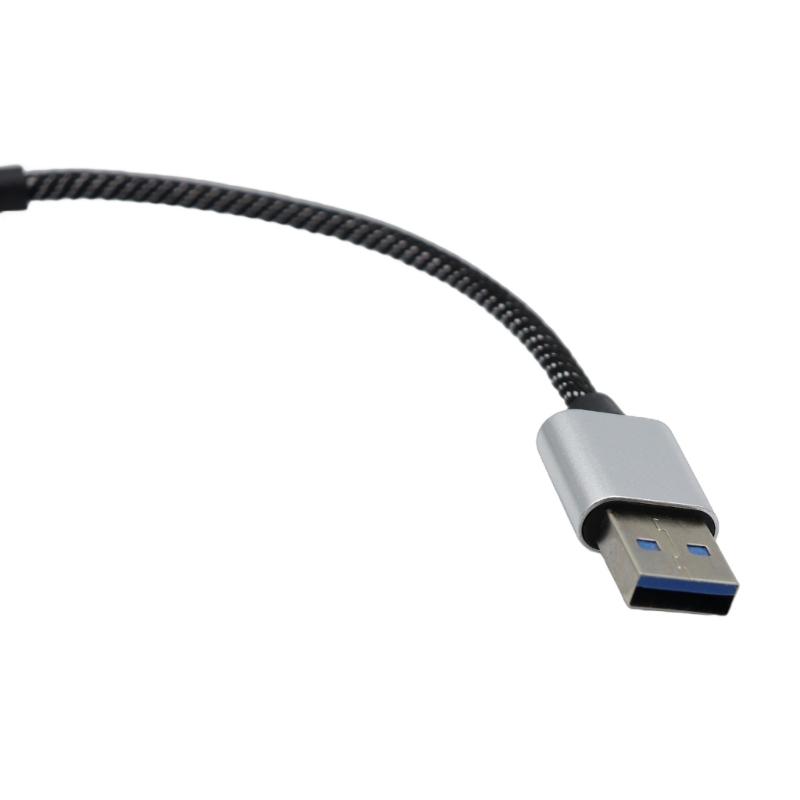 Удлинительный кабель USB 2.0, адаптер-разветвитель 1 к 3 с портом USB C для передачи данных и зарядным кабелем, гибкий кабель