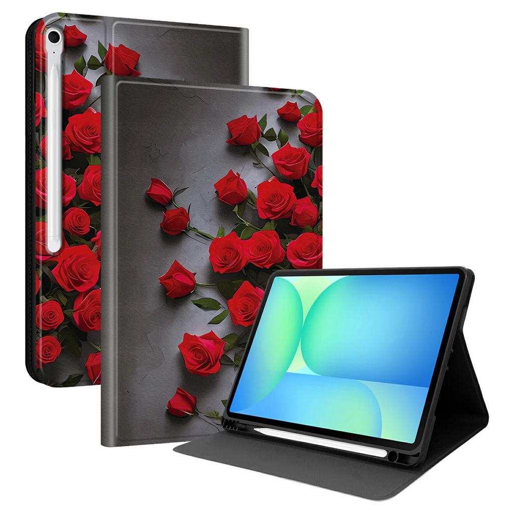 For Samsung Galaxy Tab S10 FE+ PU Leather Case Pattern Print Tablet Cover Stand with Pen Slot (Stylus Not Included)