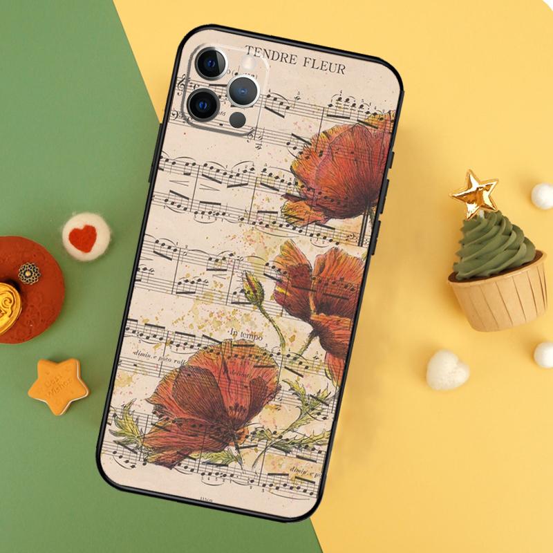 Чехол для телефона iPhone 16 15 14 13 12 11 Pro Max Plus Mini 7 8 X XS Max XR с изображением нотной записи