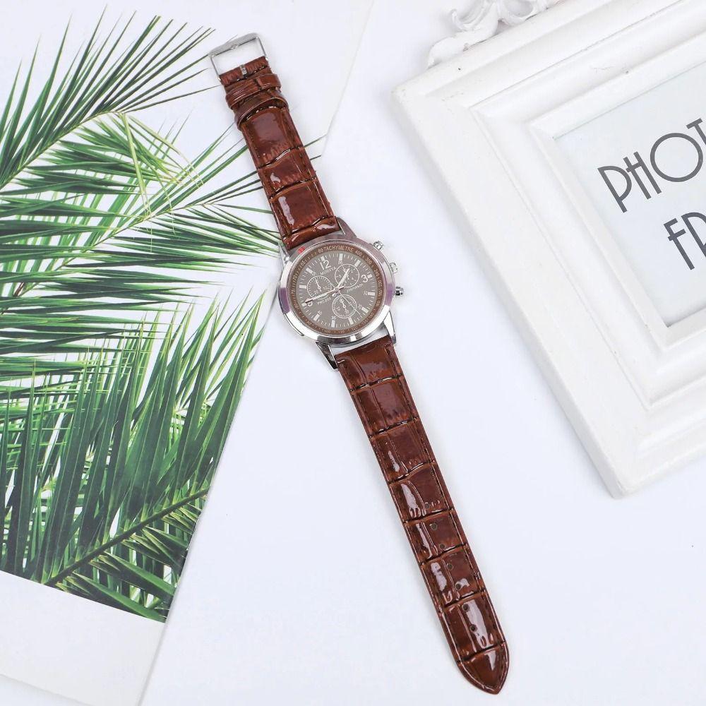 Six-Pin Men Wristwatch Leather Watchband Business Watch Fashion Quartz Watch
