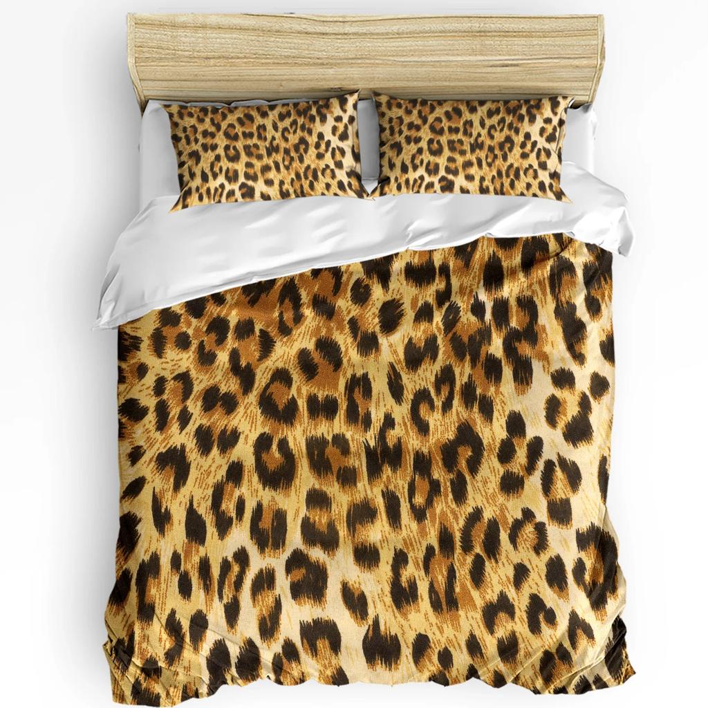 Комфортный пододеяльник с принтом леопарда, наволочка, домашний текстиль, чехол для одеяла, роскошный 3-предметный комплект постельного белья для мальчика, ребенка, подростка, девочки