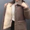 Autumn and Winter Thickened Lamb Wool Women Coat Patchwork Fur Casual Vintage Clothes Plus Size 4xl