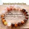 Natural Five Elements Balance Crystal Bracelet: Gold, Wood, Water, Fire, Earth Design for Energy and Good Luck