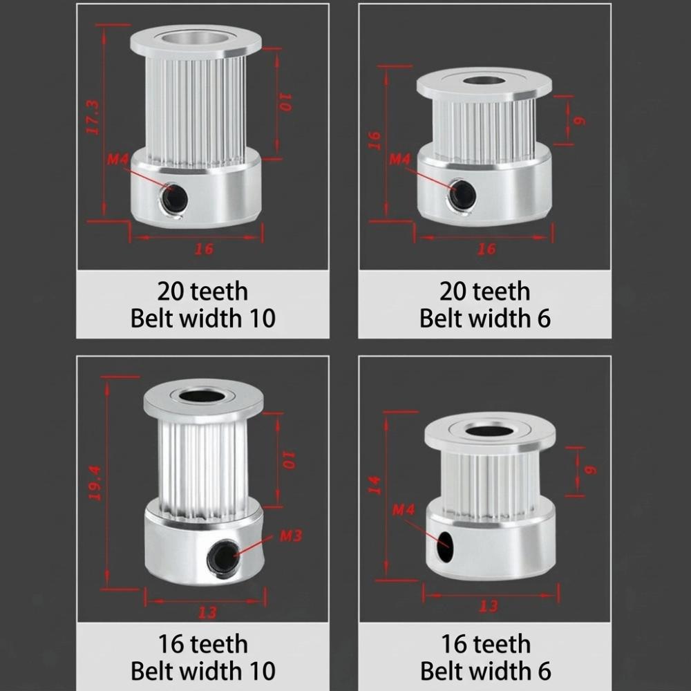 Inner Hole 5/6.35/8mm GT2 Timing Pulley 16T 20T Timing Belt Gear New Drive Pulley For CNC Machine
