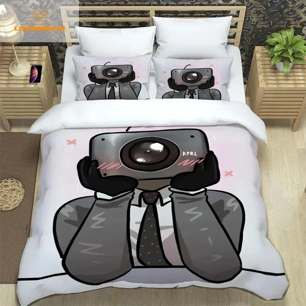Skibidi Toilet Funny Kprl Speaker Cartoon Duvet Case Pillowcase Bedding Set Twin Full King For Boys Adults Bedroom