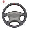 Черный чехол из искусственной кожи, сшитый вручную, нескользящий, мягкий автомобильный чехол на руль с оплетками для Nissan Stagea 1996-1999 Patrol Y61 1997-2004