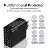 Быстрое зарядное устройство PD 55 Вт на 8 портов: 4 USB, 4 PD, QC3.0, Стандарт EU/US/KR