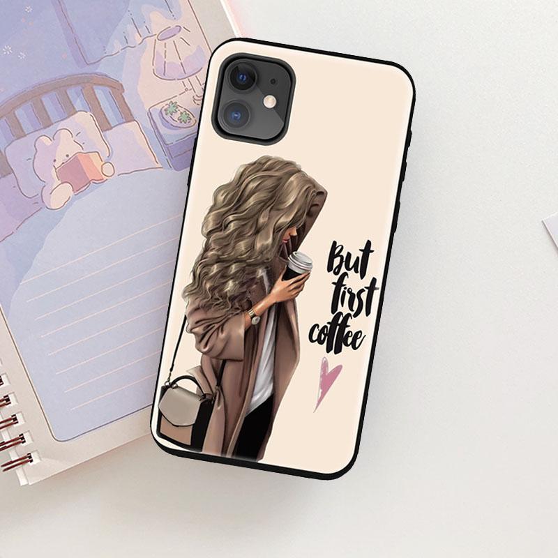 Мягкий силиконовый чехол из ТПУ для телефона Samsung Galaxy A50 A30 S20 S21 Plus IPhone Xiaomi Redmi Note 9S Huawei Fashion Girl Pattern Case Cover