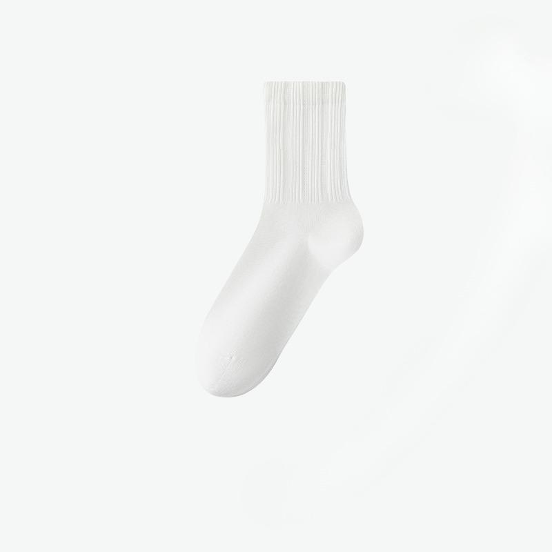 Female Spring and Autumn Pure Color All Kinds of Casual Cotton Sweat Absorption Breathable Sports Tube Socks