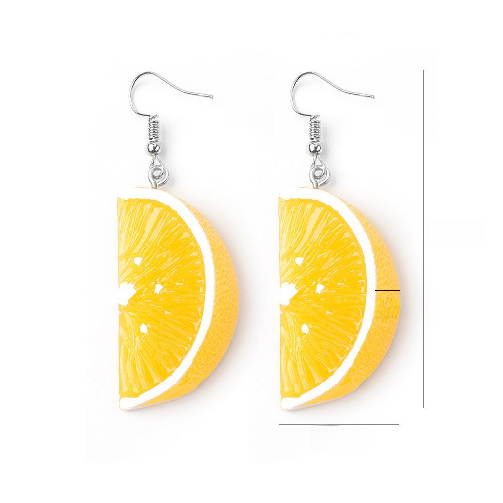 Модные серьги-фрукты в виде оранжевых лепестков из смолы в формате 3D, свежие и универсальные, с милой индивидуальностью