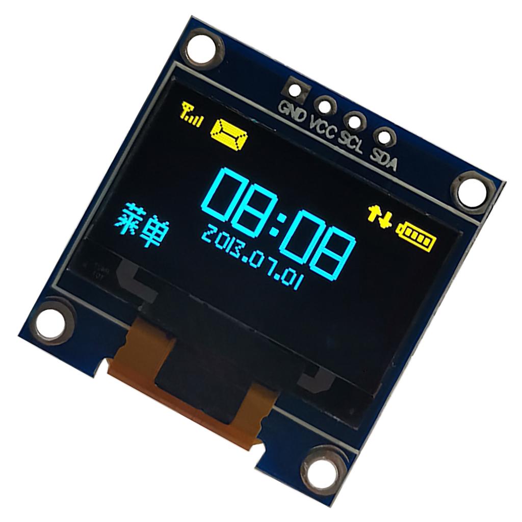 Желто-синий двухцветный 3,3 В 5 В 0,96 дюйма Органический светодиодный дисплей Экран Модуль органического светодиодного дисплея IIC I2C Последовательный дисплей